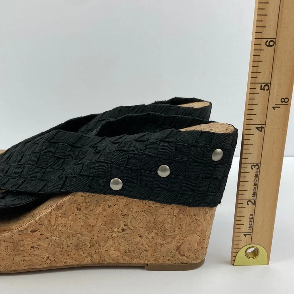Lucky Brand Women’s Black Strap Cork Platform Sandals sz 7.5